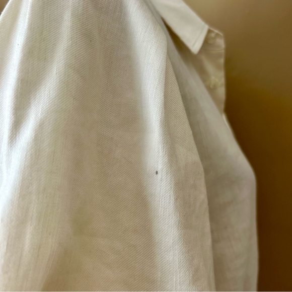 Frame Voluminous Twist Blouse White Cream Linen Puff Sleeve Size Large - Picture 16 of 16